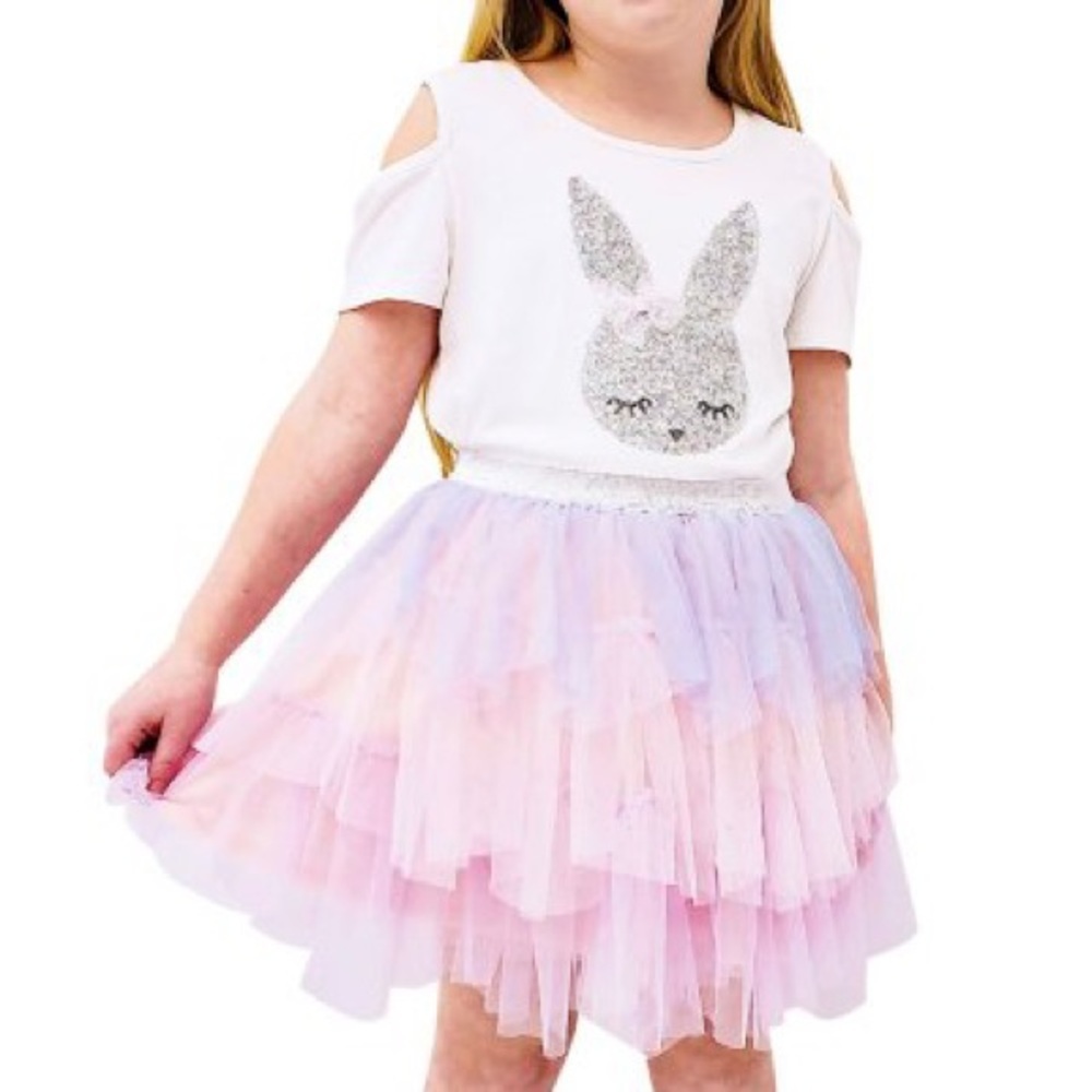 New Btween 2-Piece Tutu Set Sequin Bunny